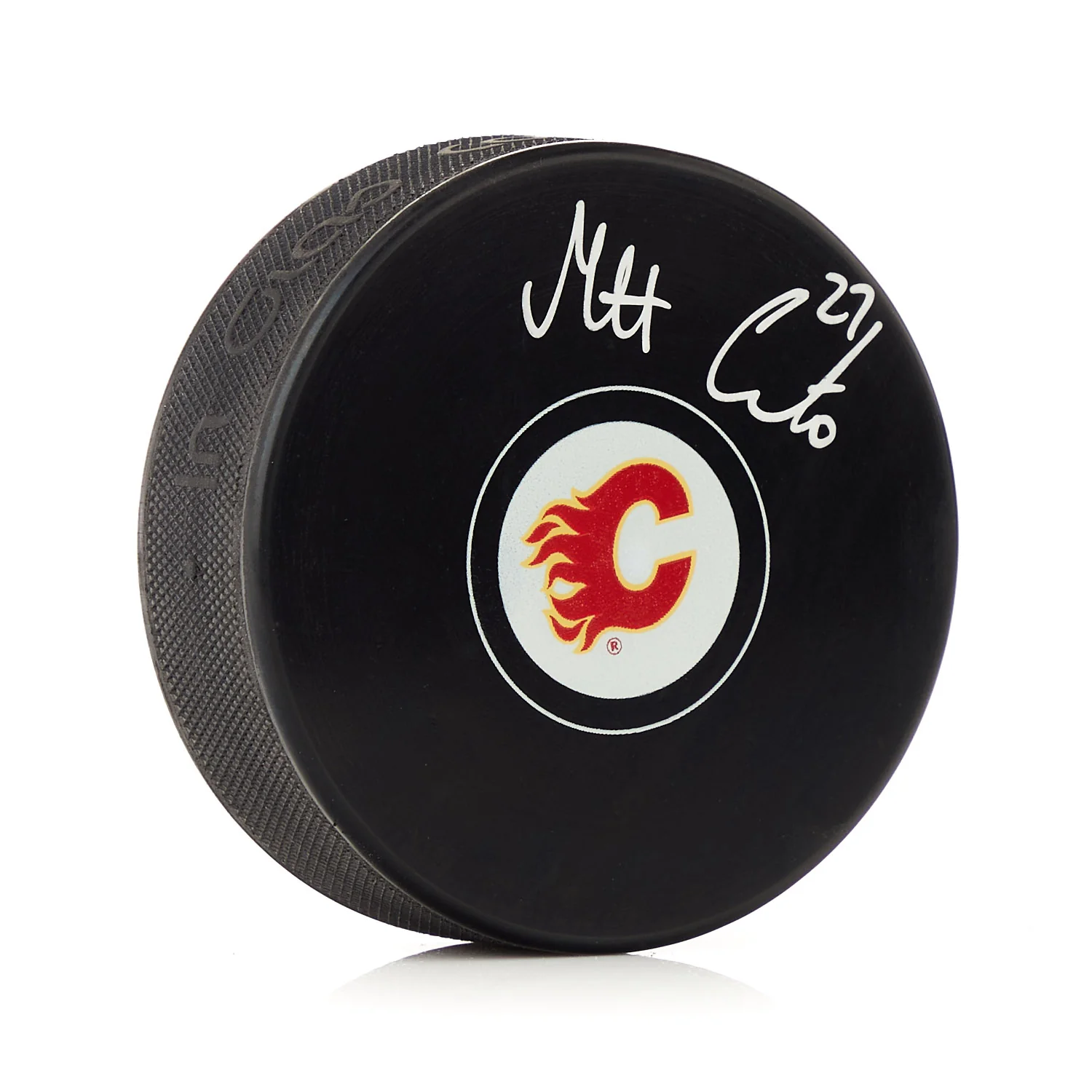 Matt Coronato Puck hockey, Calgary Flames, supplier stock photo