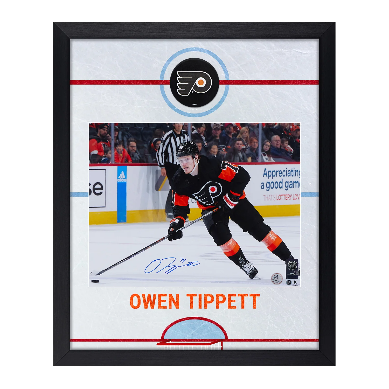 Owen Tippett Other 19x23-graphic-rink-frame, Philadelphia Flyers, supplier stock photo